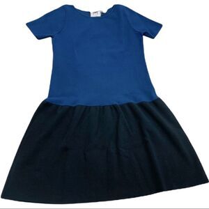 Milly Minis Nv/Blk Knit Drop Waist Dress Sz 14 NWT